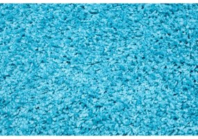 Kusový koberec Shaggy Tokyo tyrkysový 70x250cm