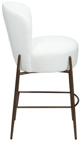 ORBIT ČALÚNENÁ BAROVÁ STOLIČKA white bouclé/antique brass