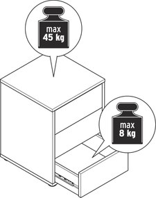 Nočný stolík typu boxspring