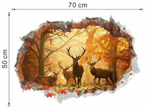Samolepka na stenu "Jelene" 70x50 cm