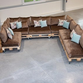 Golden Garden Paletové sedenie GG94/1 - Podsedáky a Vankúše "FIT IN" 120cm x 80cm x 15cm - penový granulát - capuccino