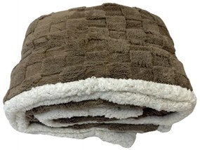 Deka luxury baranková z mikroplyšu Tmavo hnedá 200x230cm TiaHome