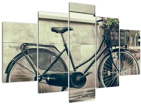 Obraz - Vintage kolo s kvetinami (150x105 cm)