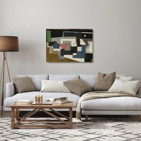 Sklenený obraz - Abstrakcia, kubizmus (70x50 cm)