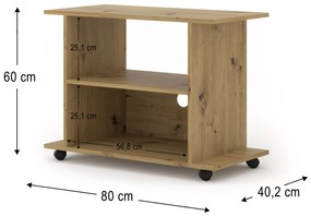 TV stolík/skrinka Yoga (dub artisan). Akcia -18%. Vlastná spoľahlivá doprava až k Vám domov. 1125170