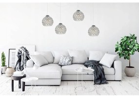 Závesné svietidlo Crystal Spider, 4x strieborné krištáľové tienidlo, (chrómové uchytenie), w