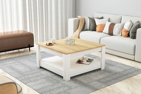 XXXLutz KONFERENČNÝ STOLÍK, biela, farba duba, kompozitné drevo, 89/89/45 cm Livetastic - Stolíky do obývačky - 000074001303