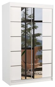 Posuvná skriňa so zrkadlom GENUA, 120x200x58, biela