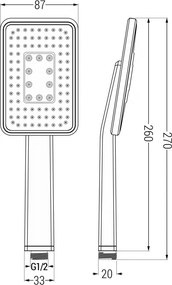Mexen príslušenstvo - hlavica ručnej sprchy R-54, biela-chróm, 79554-21