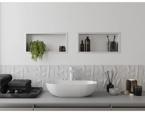 Mexen X-Wall-R, polička na zapustenie na obklad s golierom 45 x 20 cm, biela, 1920452010