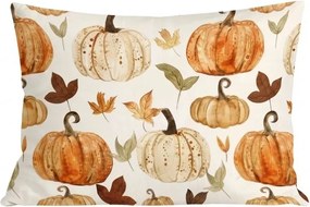 Flanelová obliečka na vankúš LEAVES & PUMPKINS 50x70 cm, farebný