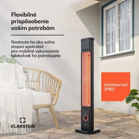 Klarstein DualisHeat infračervený ohrievač stojací | 2000 W | 15 m² | Flexibilný | 105 cm x 25 cm