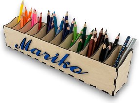 usporadejto.cz Pastelkovník XL VASKY, 44 x 8 x 10 cm, s označením farieb + meno na želanie