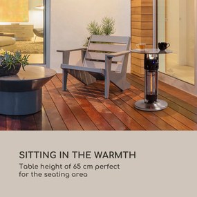 Blumfeldt Primal Heat 65, ohrievač, bistro stôl, 1200 W, uhlíkové IR výhrevné teleso, LED, 65 cm, sklo