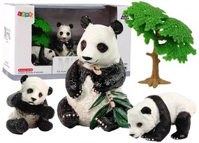 LEAN TOYS Figúrka – Panda s mláďatkami