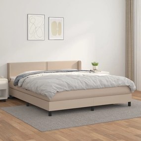 Boxspring posteľ s matracom kapučínová 180x200 cm umelá koža 3130738