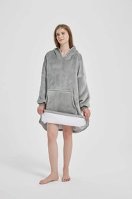 Deka s rukávmi HOODIE sivá