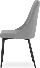 Set troch jedálenských stoličiek IMOLA zamatové svetlosivé (3ks)