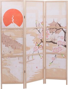 Paraván HWC-O70, deliaca stena - 170 × 137 cm - čerešňové kvety