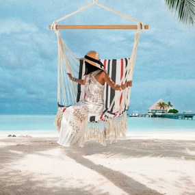 Brazílske kreslo Nikos biele/čierne