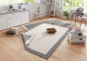 Obojstranný koberec Twin Panama sivý / krémový