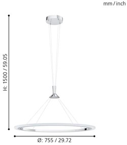 Eglo 98427 - LED RGB Stmievateľný luster na lanku HORNITOS-C LED/37W/230V + DO