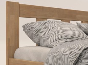 Rohová posteľ so zástenou vpravo Tema P 180x200 cm, prírodný buk