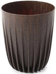 PLASTOVÝ KVETINÁČ STRIPPED ECO 23X19 CM TMAVOHNEDÁ