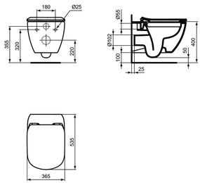 Ideal Standard Tesi - SET Závesné WC RIMLESS + sedátko Soft-Close, biela T355101