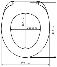 Tmavomodré WC sedadlo s jednoduchým zatváraním Wenko Samos, 44,5 x 37,5 cm