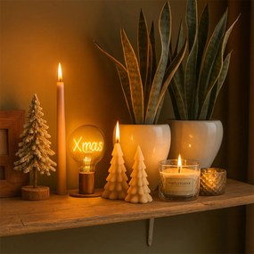 Vianočná E27 LED žiarovka G125 jantárová 1,8W 100 lm 1800K