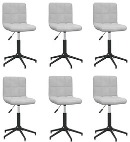 3087678 vidaXL Swivel Dining Chairs 6 pcs Light Grey Velvet (334429×3)