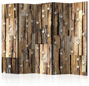 Paraván - Wooden Constellation II [Room Dividers] Veľkosť: 225x172, Verzia: Akustický