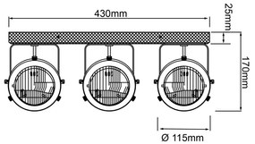 Brilliant - Bodové svietidlo CARMEN WOOD 3xGU10/5W/230V hnedá