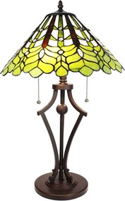 Zelená stolná lampa Tiffany Greena - Ø 41*62 cm E27/max 2*60W
