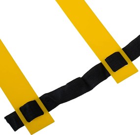 KIK Koordinačný gymnastický rebrík 6 m, 12 priečok, čierno-žltý s puzdrom