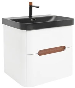 Kúpeľňová skrinka s umývadlom a batériou SAT Fusion 57,5x53x45 cm biela matná SATFUSION260WBKMBA, 1 ks