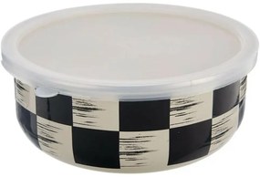 Miska smalt ŠACHOVNICA Lem+UH viečko pr. 15,5 cm, S