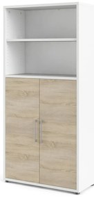 Modulárna knižnica v bielo-prírodnej farbe v dekore duba 89x189 cm Prima – Tvilum