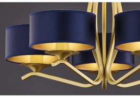 Jupiter 2114 - Luster na tyči KASZMIR 5xE27/15W/230V modrá/zlatá