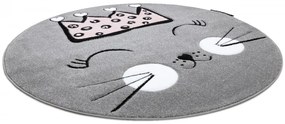 Dywany Łuszczów Detský kusový koberec Petit Cat crown grey kruh - 160x160 (priemer) kruh cm
