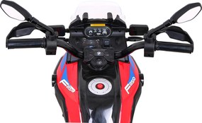 Ramiz Detský motocykel na batérie BMW F850 GS červený + pomocné kolieska + audio LED + pomalý štart + EVA