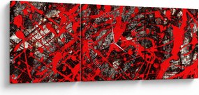Obraz - Expresívne abstrakcie (s hodinami) (90x30 cm)