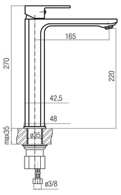 LOTOSAN LB54730 VICTORIA vysoká umývadlová batéria  chróm