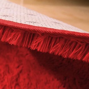 Protišmykový koberec SHAGGY červený