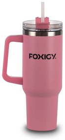 Foxigy Termohrnček do auta so slamkou 1200 ml Pink