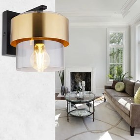 Globo 15560W - Nástenné svietidlo MILEY 1xE27/60W/230V čierna/mosadz