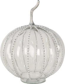 Transparentná sklenená tekvica Pumpkin s korálkami XL - Ø 25*33 cm