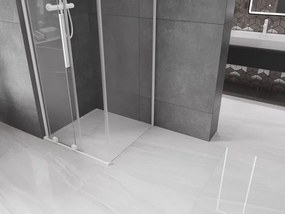 Mexen Velar L, sprchový kút s posuvnými dverami 90 x 90 cm, 8mm číre sklo, biela matná, 871-090-090-03-20