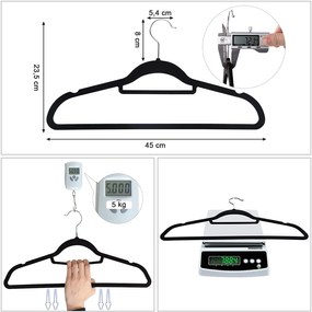 SONGMICS Ramienka na šaty čierne 45 cm 50 ks